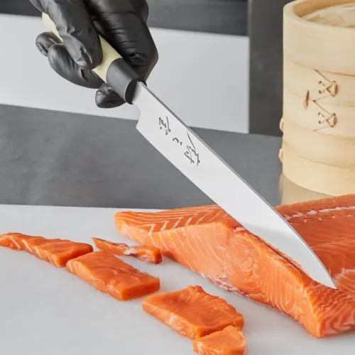 Dao Sashimi Sushi Thái Cá Hồi Mercer (Mỹ), Lưỡi 254mm Thép Nhật, Chuôi Santoprene, Tay Trái